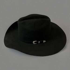 NWT! SS Double S Hat Collection Black Cowboy Hat Size 7 1/4